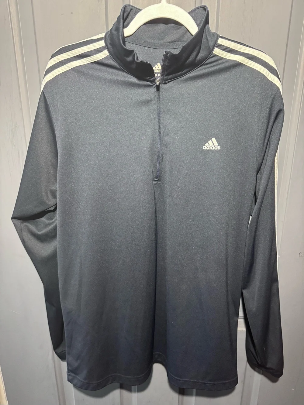 adidas Black 1/4 Zip-Up Jacket with Subtle Logo